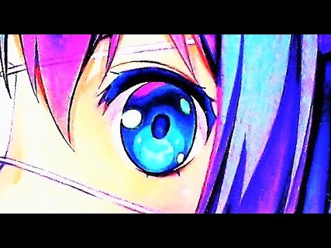 HOW TO COLOR ANIME EYES WITH CHEAP ART SUPPLIES - YouTube