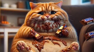 kitty buys chocolate # cute and cute cat # sad and happy # cat mew # mew mew # cats # ai cat # kitty