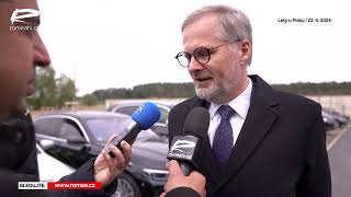 Premiér Petr Fiala pro ROMEA TV při otevření nového památníku v Letech u Písku