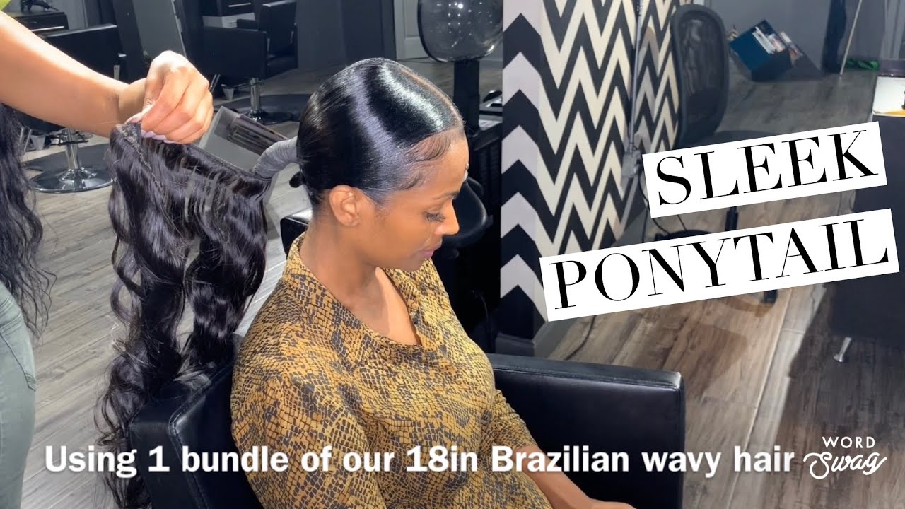 ⁣Sleek ponytail