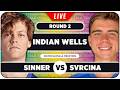 SINNER vs SVRCINA • ATP Indian Wells 2026 • LIVE Tennis Watchalong