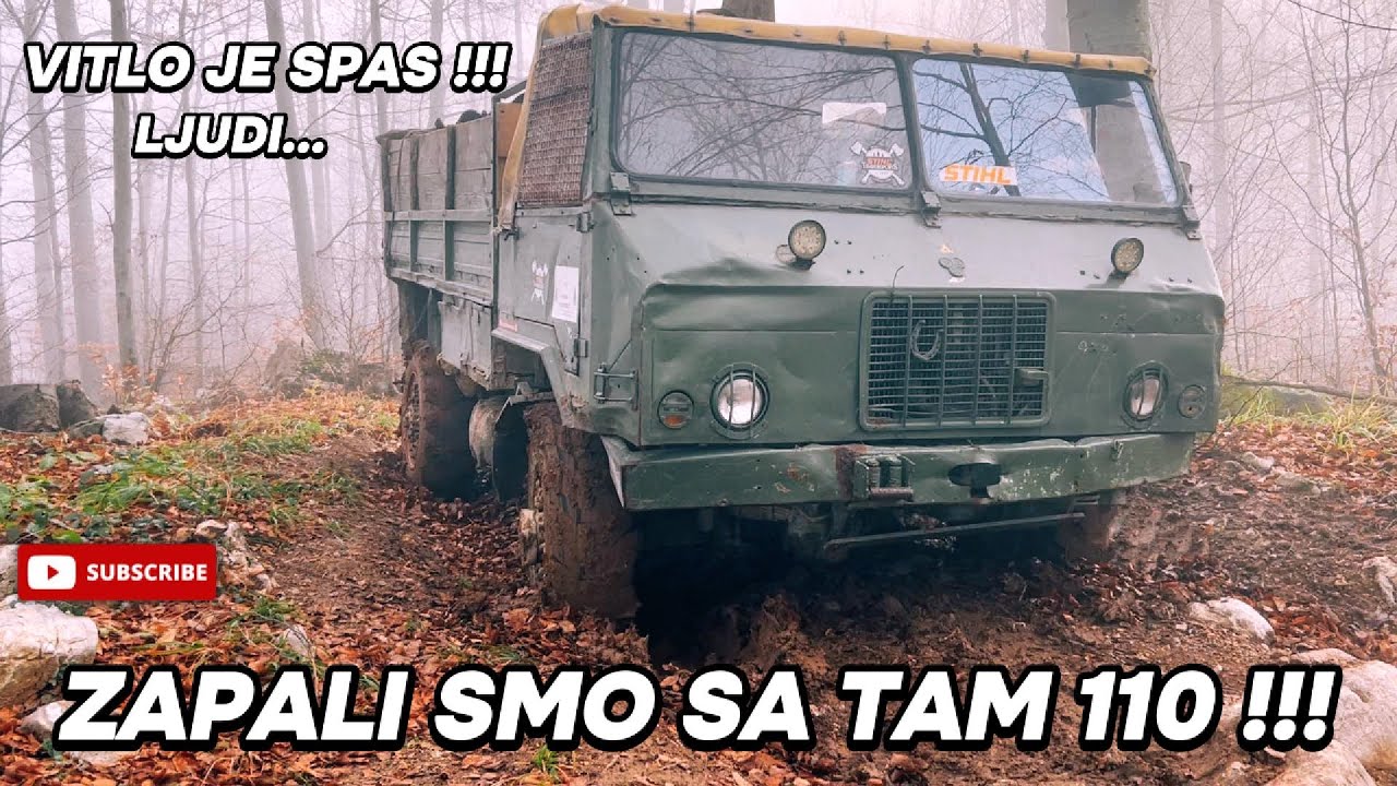 ZAPALI SMO SA VOJNIM KAMIONOM !!! TAM 110 U BLATU I KAMENU,PO KIŠI I MAGLI TEREN KATASTROFALAN..2025