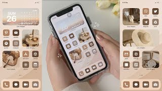 phone transformation 🍪 ios 15 | how to have an aesthetic phone - brown theme ✨