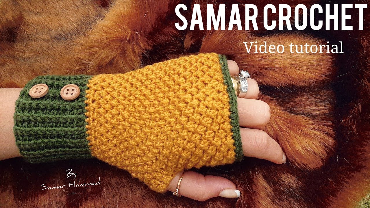 Crochet fingerless gloves for beginners - YouTube