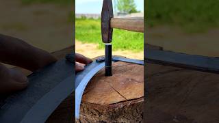 Sharpening A Grass Sickle Like A Real Master
