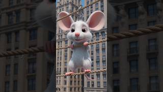 Scared Mouse on Rope! 😱🐭 | Funny Fall Cartoon 😂 | Kids Cartoon #shorts