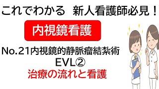 これでわかる　新人看護師必見！　内視鏡看護　介助No.21内視鏡的静脈瘤結紮術　EVL②　治療の流れと看護