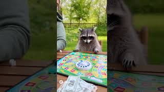 「野生のアライグマ、庭で人生ゲームをガチプレイ中」#アライグマ #人生ゲーム #リアル映像 #ギャグ動画 #Sora2 #ツッコミどころ満載 #バズ動画 #AI映像 #癒しとカオス #現実かと思った screenshot 4