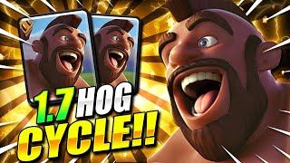 1.7 ELIXIR! FASTEST HOG CYCLE DECK IN CLASH ROYALE!! THIS IS INSANE!!