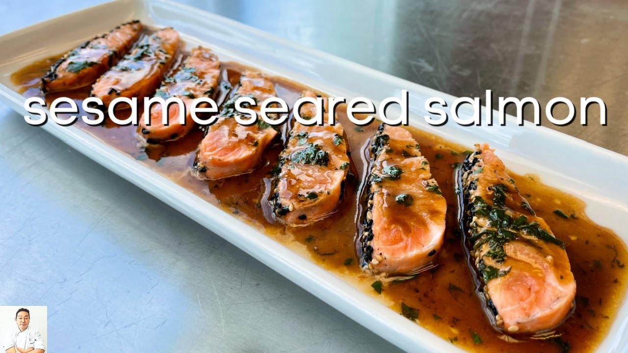 Sesame Seared Salmon In Butter Ponzu