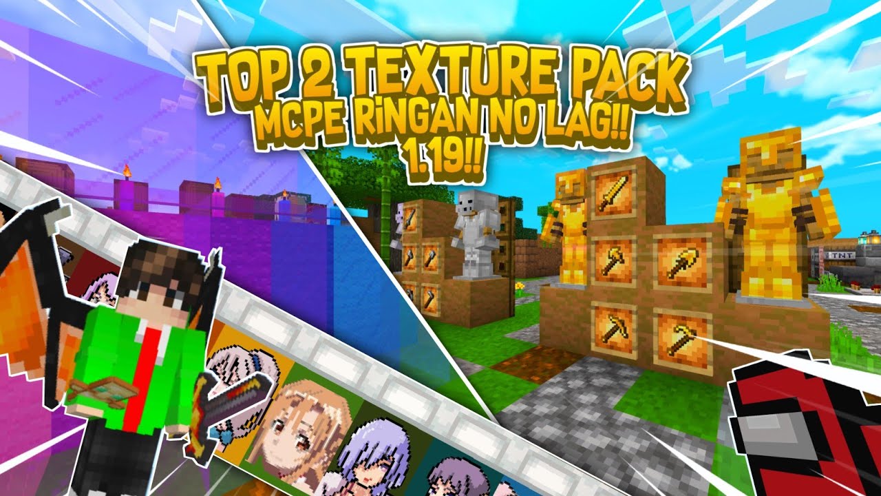 TOP 2 TEXTURE PACK MCPE RINGAN NO LAG 1.19!! - YouTube