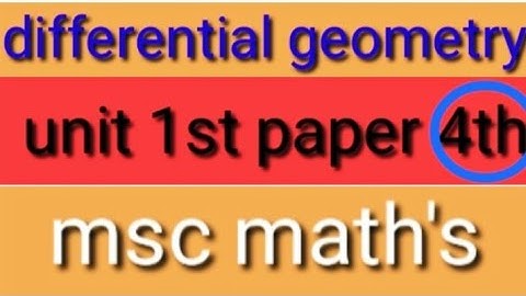 differential geometry and Tansar ANALYSIS//shekhawati University#msc #topology