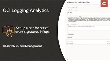 OCI Logging Analytics:  How to set up alerts for critical event signatures in logs