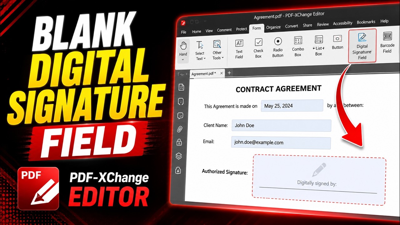 How to Add a Blank Digital Signature Field in a Fillable PDF Form | PDF ...