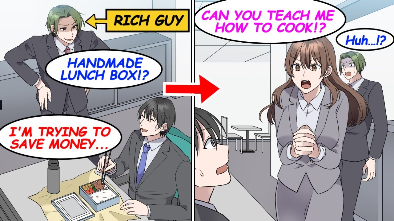 【Manga】A beautiful colleague asked me to teach her how to cook.The man who makes fun of me likes her