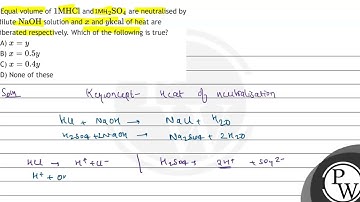 Equal volume of \( 1 \mathrm{M} \mathrm{HCl} \) and \( 1 \mathrm{M}_{2} \mathrm{SO}_{4} \) are n...