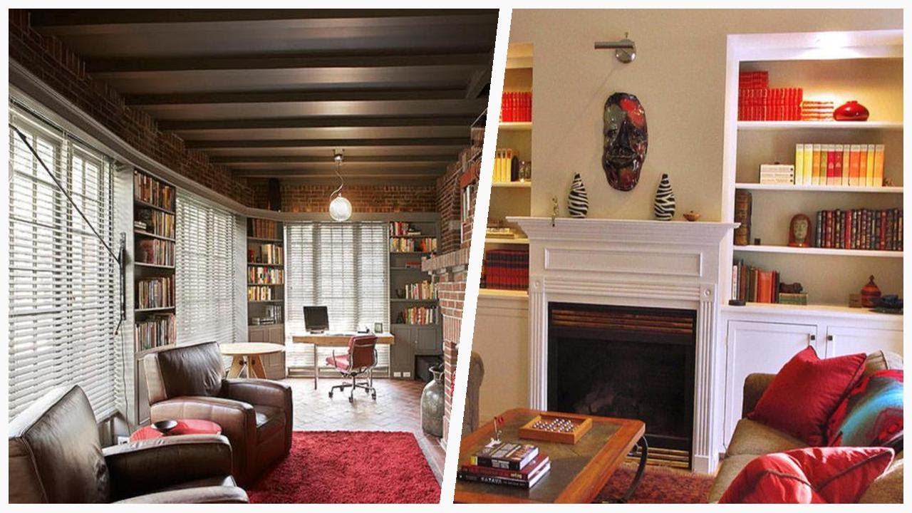 80 Stunning Red Floor Living Room Library Design Ideas You Need to See ...
