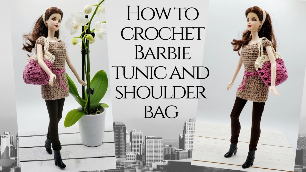 How to crochet Barbie tunic and shoulder bag 👚