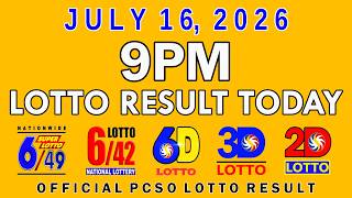 9pm Lotto Result Today July 16 2026 PCSO