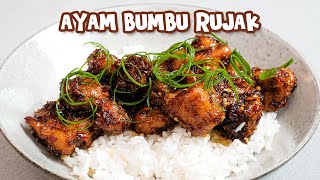 RESEP DAN CARA MEMBUAT AYAM BUMBU RUJAK YANG MUDAH DAN ENAK. 