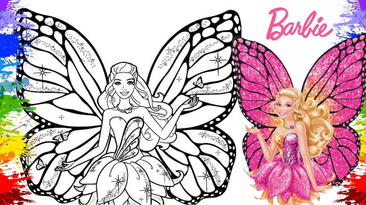 Desenho de Barbie fada para colorir