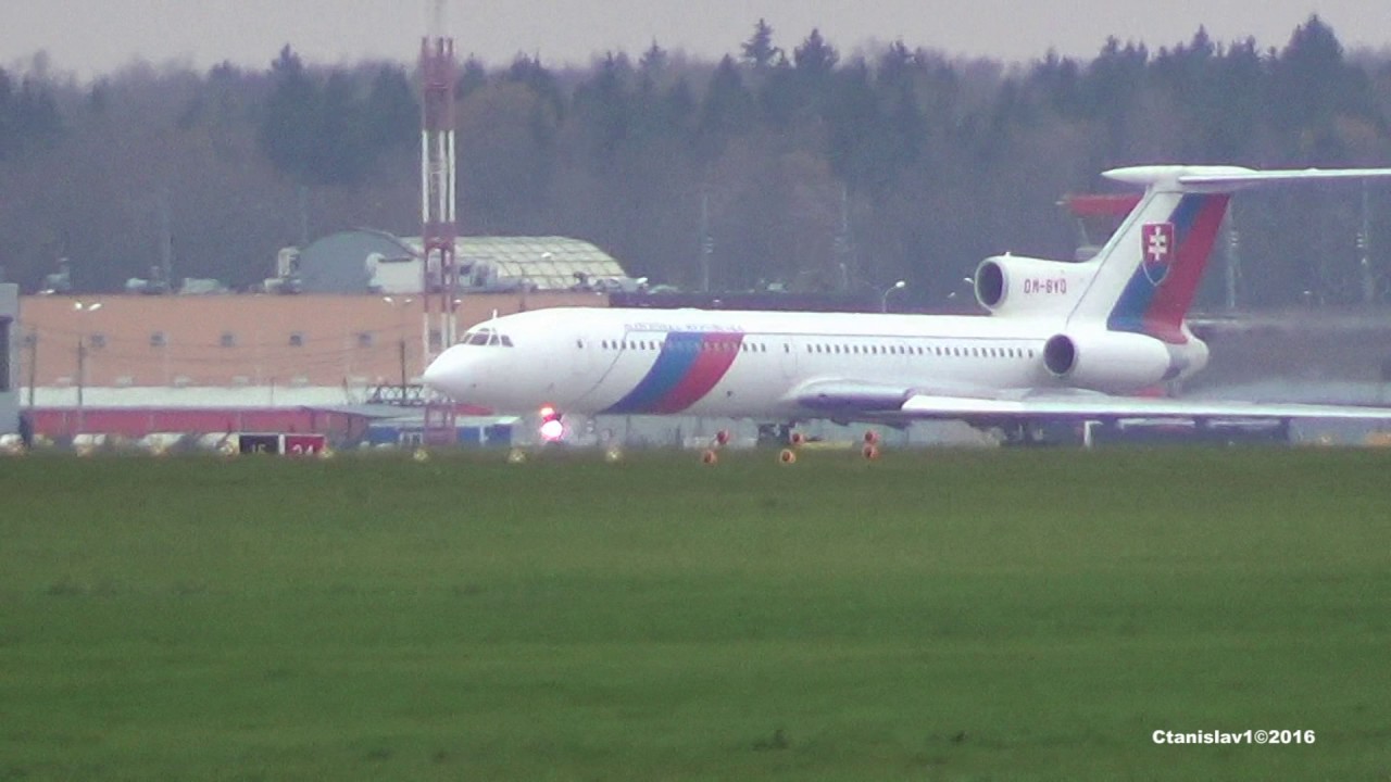 ОДИНОКИЙ SINGLE Tupolev Tu-154M OM-BYO в Шереметьево. Такое редко увидишь!!! 28.10.2016