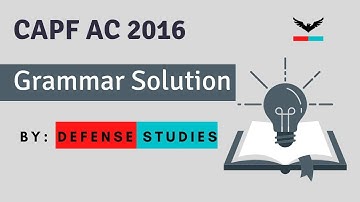 CAPF AC ENGLISH GRAMMAR 2016 | CAPF AC 2022