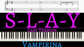 Kenzi Richardson - S-L-A-Y From Vampirina Teenage Vampire Easy Piano Cover By Pianotato