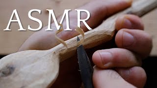 Carving a Simple Wooden Spoon - ASMR Wood Carving