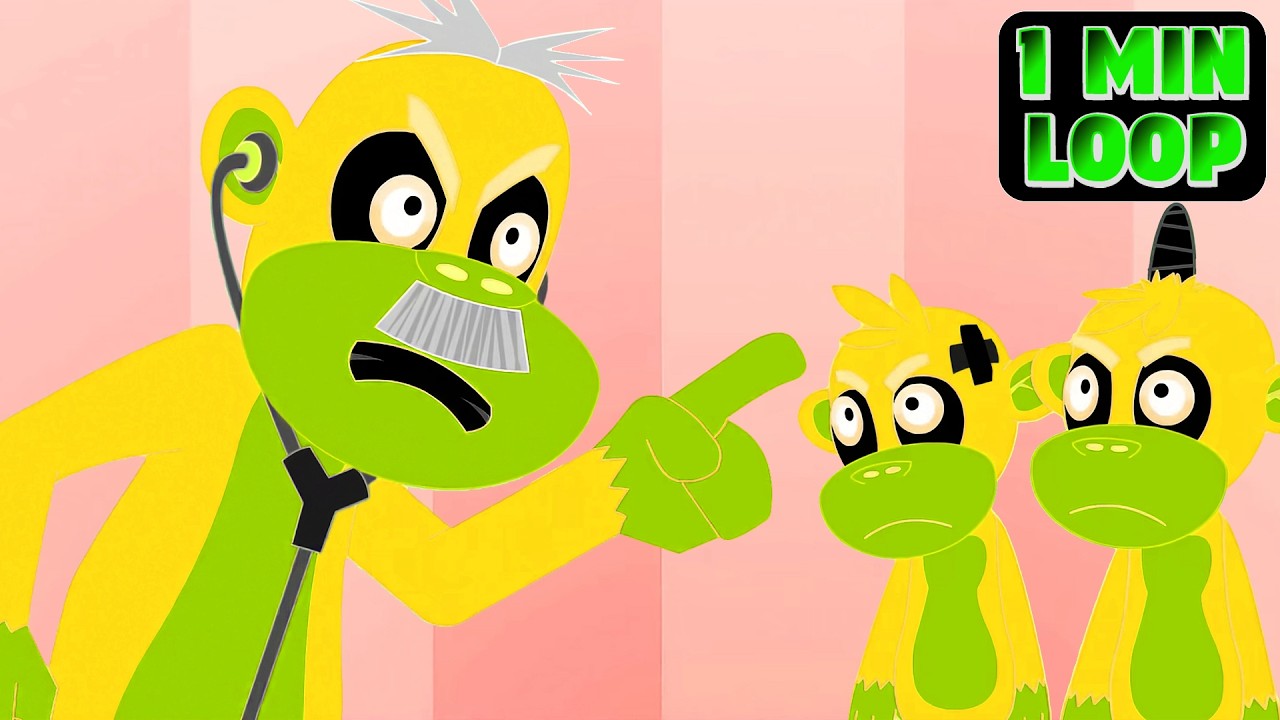 🎶[2 MIN LOOP] Five Little Monkeys Jumping on the Bed Remix🐒 Sound Variations Nursery Rhymes For Kids