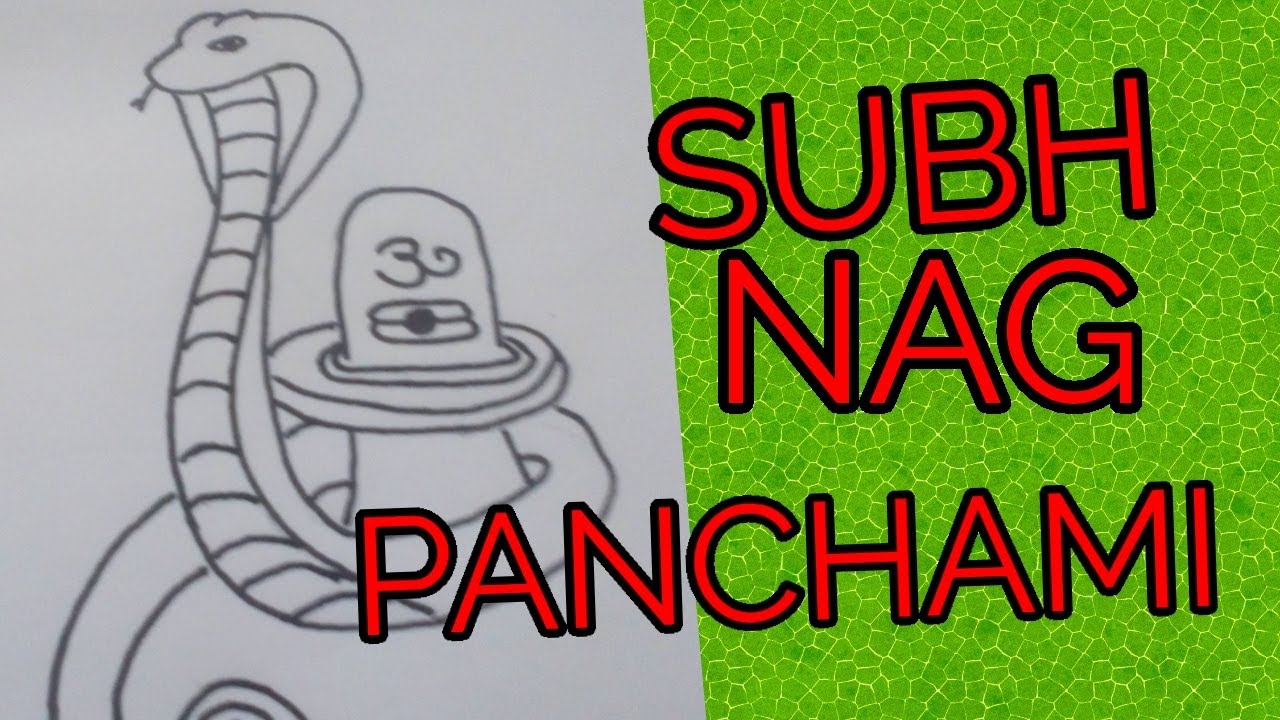Unique Nag Panchami Drawing Sketch with simple drawing