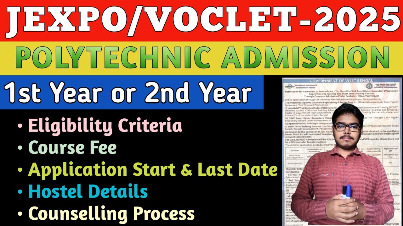 JEXPO / VOCLET 2025 Full Admission Guide | Eligibility, Fees, Hostel, Application Date #jexpo2025