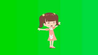 Green Screen Little Girl Crying Character | No copyright