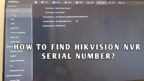 HOW TO FIND HIKVISION NVR SERIAL NUMBER?