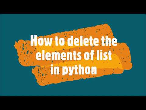 15-How to delete the elements of list in Python - YouTube