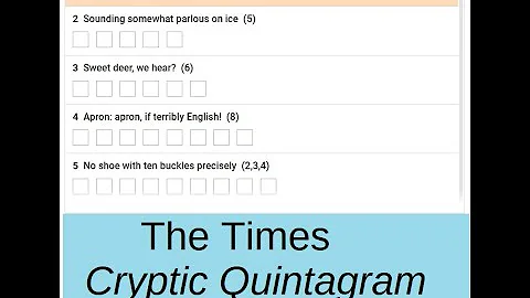 The Times Cryptic Quintagram 2433