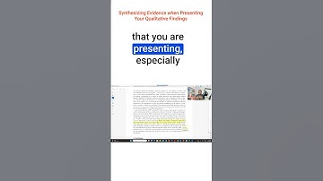 Synthesizing Evidence when Presenting your Qualitative Findings #qualitative #qualitativeresearch
