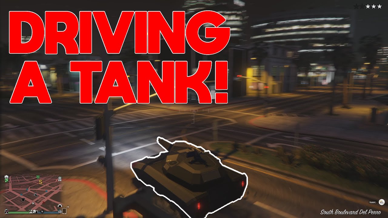 GTA5 Funny Moments - Driving a tank! (w/i5aac)