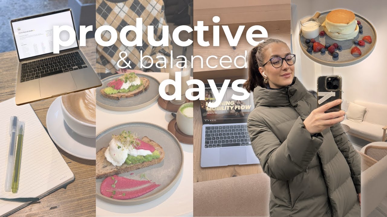 PRODUCTIVE (&balanced) VLOG 👩🏽‍💻🍵 | co-working, brunch dates, pilates at home // vlog