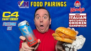 Wendys New Italian Mozzarella Chicken Sandwich Review & C4 Smart Energy Freedom Ice - Food Pairings!