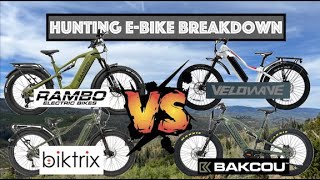 Hunting E-Bike Breakdown - 1000W Mid Drive Motor w/ 20aH Battery - BackCou VS Rambo VS BikTrix