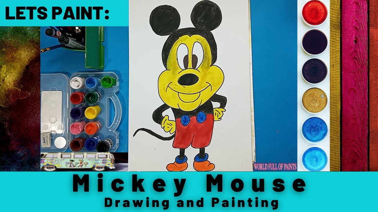 How to Draw Mickey Mouse | Mickey Mouse Painting | Step by Step - YouTube