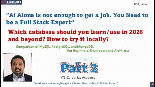 MySQL vs PostgreSQL vs MongoDB —Part2- Databases to Run and Study Locally for Developers