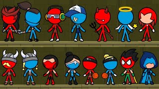 Red and Blue Stickman : Animation Parkour All Skins Unlocked  Gameplay @Lucifernani screenshot 4
