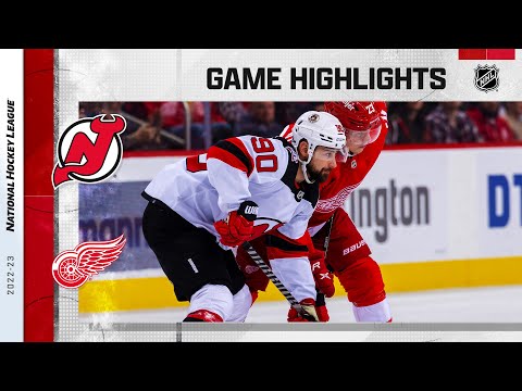 Devils @ Red Wings 10/25 | NHL Highlights 2022