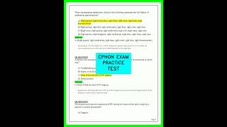 CPHON EXAM PRACTICE TEST Video Practice Test Questions and Answers 2026 Updated Study Guide Pro2026
