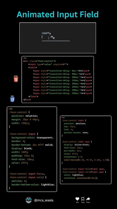 Elegant Animated Input Field using pure HTML & CSS #webdesign #inputbox ...