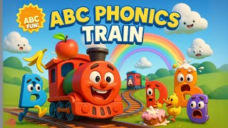 ABC Phonics Train 🚂 | Learn Letters A to Z with Funny Sounds & Pixar-Style Animation! #abcphonics