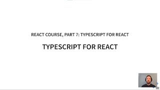 React Course, part 7: TypeScript for React