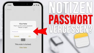 iPhone Notizen Passwort Vergessen? Zurücksetzen funktioniert nicht? [2023] screenshot 1